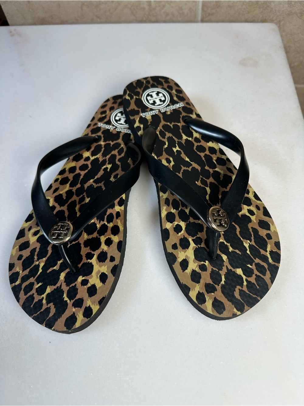 Tory Burch Women's Tan and Brown Flipflops